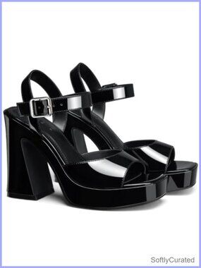 Women Platform High Heels 4.3 Inch Comfortable Chunky Heel Sandals